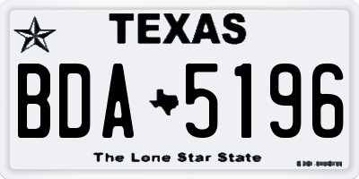 TX license plate BDA5196