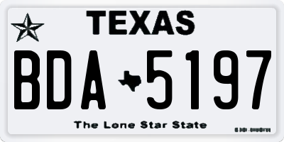 TX license plate BDA5197