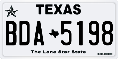 TX license plate BDA5198