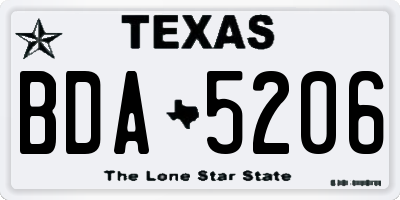 TX license plate BDA5206