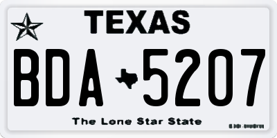 TX license plate BDA5207