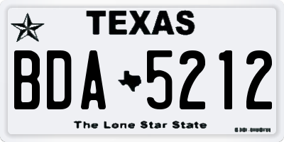 TX license plate BDA5212