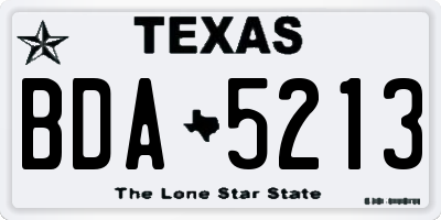 TX license plate BDA5213