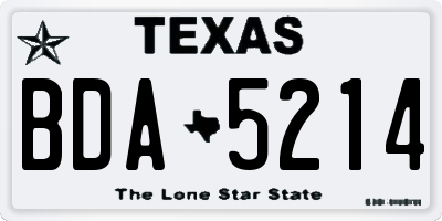 TX license plate BDA5214