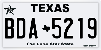 TX license plate BDA5219