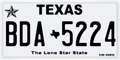 TX license plate BDA5224