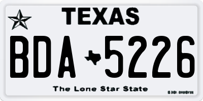 TX license plate BDA5226