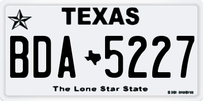TX license plate BDA5227
