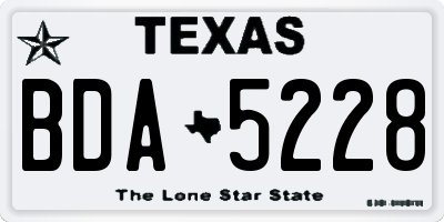 TX license plate BDA5228