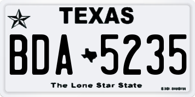 TX license plate BDA5235