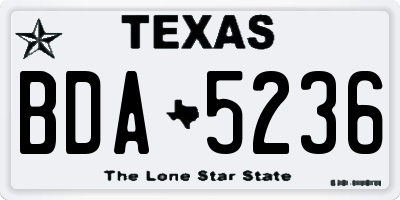TX license plate BDA5236