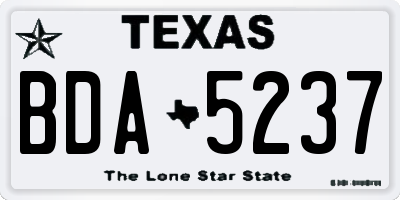 TX license plate BDA5237