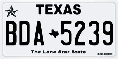 TX license plate BDA5239
