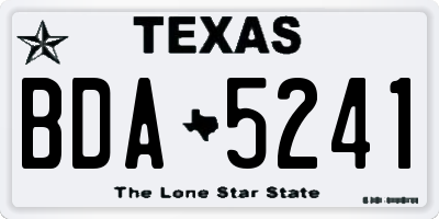 TX license plate BDA5241