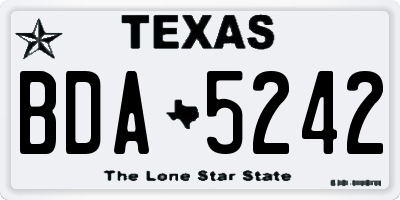 TX license plate BDA5242