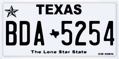 TX license plate BDA5254