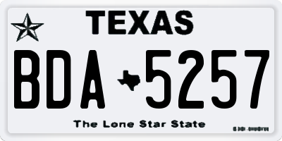 TX license plate BDA5257