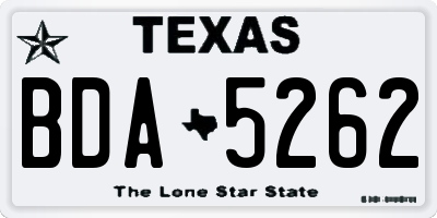 TX license plate BDA5262