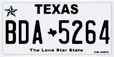 TX license plate BDA5264