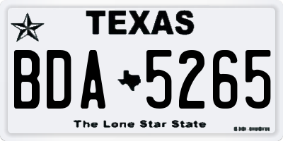 TX license plate BDA5265