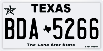 TX license plate BDA5266