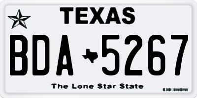 TX license plate BDA5267