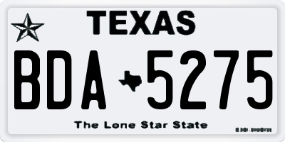 TX license plate BDA5275