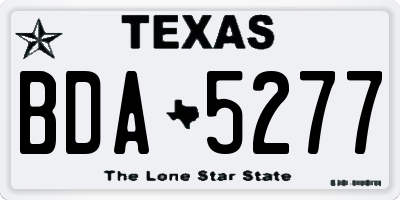 TX license plate BDA5277