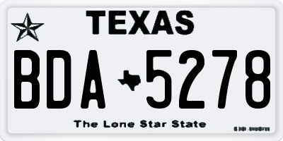 TX license plate BDA5278
