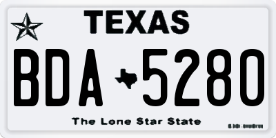 TX license plate BDA5280