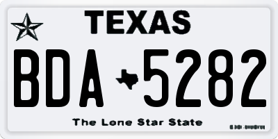 TX license plate BDA5282
