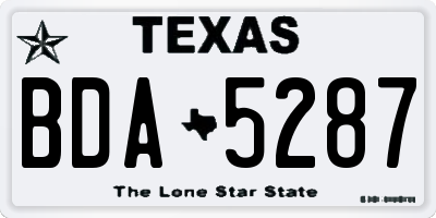 TX license plate BDA5287