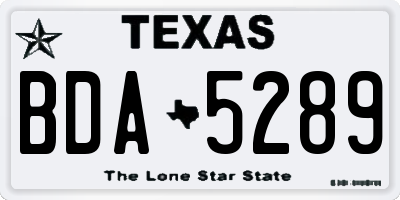 TX license plate BDA5289