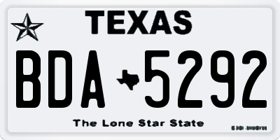 TX license plate BDA5292
