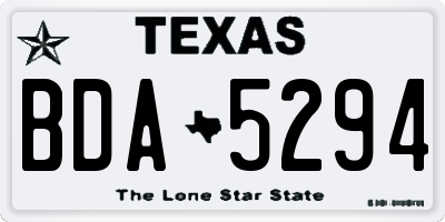 TX license plate BDA5294