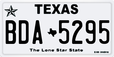 TX license plate BDA5295