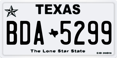 TX license plate BDA5299