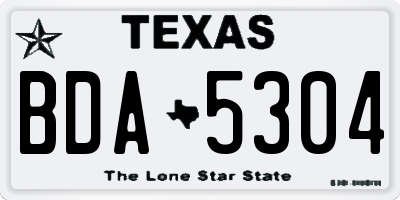 TX license plate BDA5304