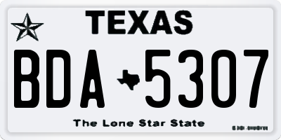 TX license plate BDA5307
