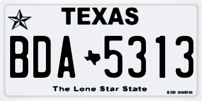 TX license plate BDA5313