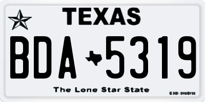 TX license plate BDA5319