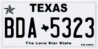 TX license plate BDA5323