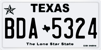TX license plate BDA5324