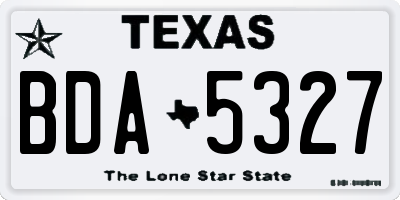 TX license plate BDA5327