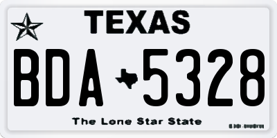 TX license plate BDA5328