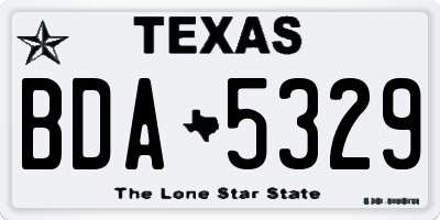 TX license plate BDA5329