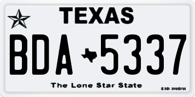 TX license plate BDA5337