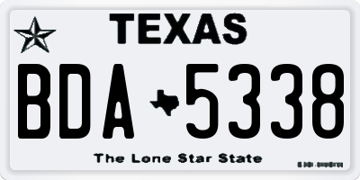 TX license plate BDA5338