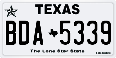TX license plate BDA5339