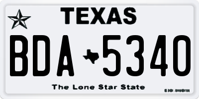 TX license plate BDA5340